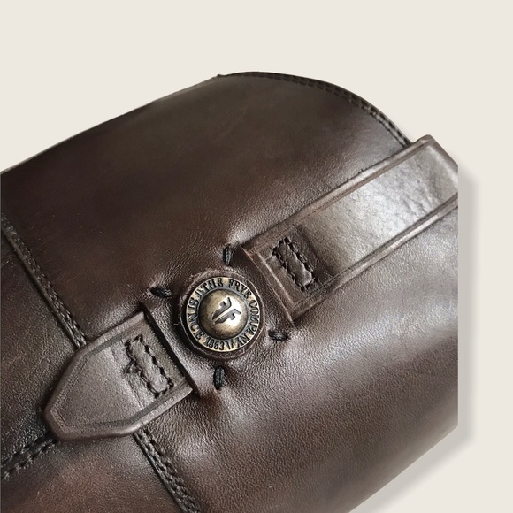 $399 Frye Jayden Button KneeHigh Brown Leather Equestrian Riding Cottoncore Boot - Picture 6 of 16